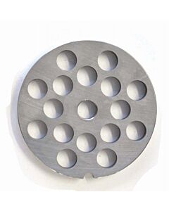 Omcan European Style #22 stainless steel plate, hubless, 12mm (1/2") - one notch/ round