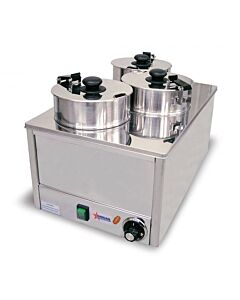 Omcan Three Chamber Food Warmer with 3.8L per Container Capacity - CA