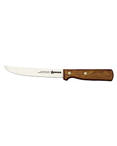 Omcan 6" Straight Blade Boning Knife with Wood Handle