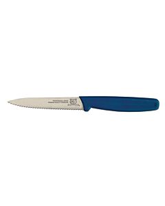 Omcan 4" Serrated Paring Knife with Polypropylene Handle - Blue - CA
