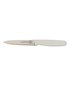 Omcan 4" Serrated Paring Knife with Polypropylene Handle - White - CA