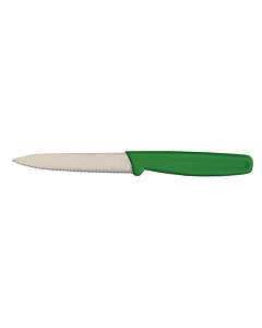 Omcan 3 1/4" Serrated Paring Knife with Green Handle - CA