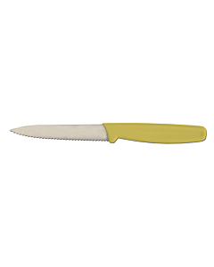 Omcan 3 1/4" Serrated Paring Knife with Yellow Handle - CA