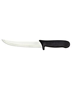 Omcan 6" Curved Blade Boning Knife with Black DR Polypropylene Handle