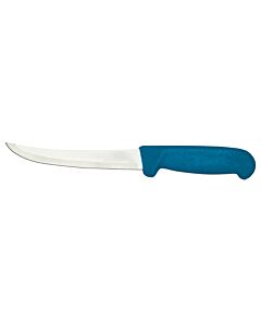 Omcan 6" Curved Blade Boning Knife with Blue Polypropylene Handle - USA