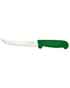 Omcan 6" Curved Blade Boning Knife with Green Polypropylene Handle - USA