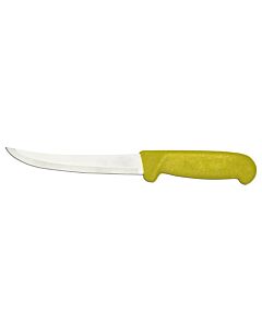 Omcan 6" Curved Blade Boning Knife with Yellow Polypropylene Handle - USA