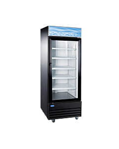 Zanduco 28" Single Door Glass Refrigerator with 648L Capacity - Black, 110V, 1/5 HP