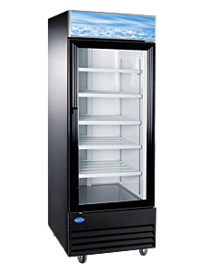 Zanduco 28" Single Door Glass Refrigerator with 648L Capacity - Black, 110V, 1/5 HP - USA
