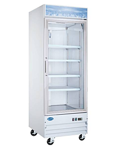 Zanduco 31" Single Door Swing Glass Freezer 23 cu.ft.- White - CA