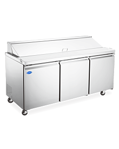 Zanduco 70" Refrigerated Prep Table with 3-Doors and 440L Capacity - 115V, 3/4 HP