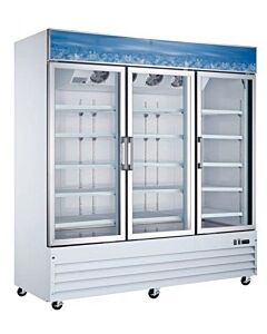 Zanduco 78" 3 Swing Glass Door White Merchandiser Refrigerator with 1500L Capacity - 110V, 4/5 HP - USA