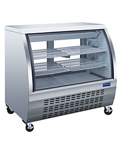 Zanduco 47" Stainless Steel 2-Shelf Floor Refrigerated Showcase with 508L Capacity - 115V - USA