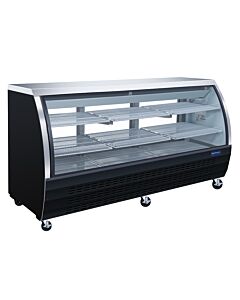 Zanduco 82" 2-Shelves Black Coated Steel Floor Refrigerated Showcase with 903L Capacity - 115V - USA