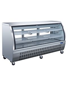 Zanduco 82" Stainless Steel 2-Shelf Floor Refrigerated Showcase with 903L Capacity - 115V - USA