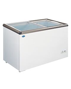 Zanduco 34" Ice Cream Freezer With Flat Glass Top - USA