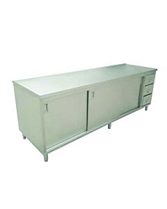 Zanduco 24" x 60" Worktable with Drawers, and Sliding Doors - CA