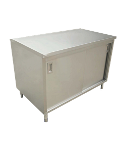 Zanduco 30" x 48" Worktable with Cabinets and Sliding Doors - CA