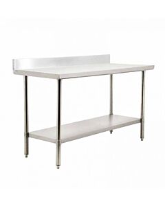 Zanduco 30" x 60" Heavy Duty All Stainless Steel Worktable with Backsplash and Undershelf - CA