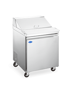 Zanduco 28" Refrigerated Prep Table with 1-Door and 160L Capacity - 110V, 1/5 HP