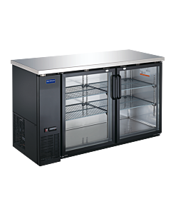Zanduco 61" 2-Glass Swing Door Back Bar Cooler with Lock and 446L Capacity - 115V - USA