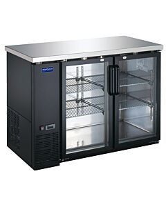 Zanduco 49" 2-Glass Swing Door Back Bar Cooler with Lock and 335L Capacity - 115V - USA
