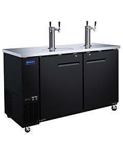 Zanduco 61" Two-Door Kegerator/Beer Dispenser with 2 Taps and 446L Capacity - 115V - CA