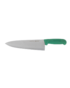 Omcan 8" Medium Cook Knife with Green Polypropylene Handle - CA