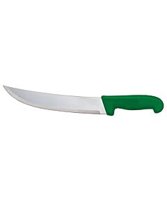 Omcan 10" Steak Knife with Green Polypropylene Handle - USA