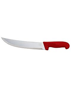 Omcan 10" Steak Knife with Red Polypropylene Handle - USA