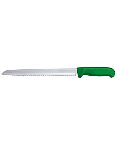 Omcan 8" Slicer Narrow Blade Knife with Green Polypropylene Handle - USA