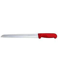 Omcan 8" Slicer Narrow Blade Knife with Red Polypropylene Handle - USA