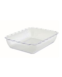 Winco 3"H Plastic Fluted Clear Salad Crock