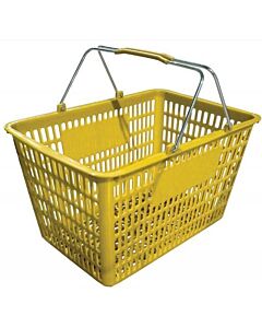 Omcan 18.75" X 11.5" Plastic Grocery Market Shopping Basket - Yellow - CA