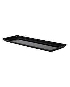 Delfin 30'' x 8'' x 1'' Black Acrylic Rectangular Market Tray TRC-308-10