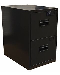 Omcan Charcoal Black Legal Vertical File Cabinet with Two Drawers