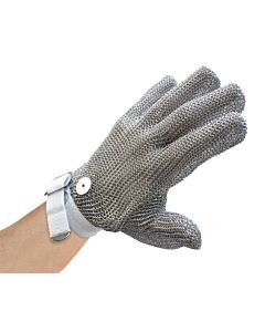 Omcan 5 Finger Mesh Glove, Reversible - S, White Strap - CA