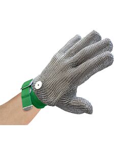 Omcan 5 Finger Mesh Glove, Reversible - XL, Green Strap - CA