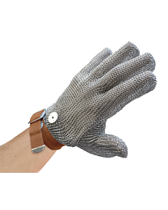Omcan 5 Finger Mesh Glove, Reversible - XXL, Brown Strap - CA