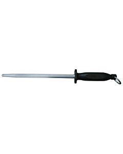 Omcan 14" Round Sharpening Steel with Black Handle - USA