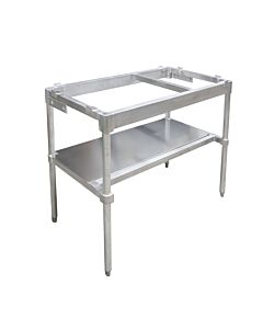 Zanduco 24" x 48" Solid Aluminum Poly Top Table with Undershelf