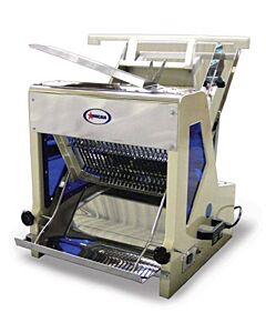 Omcan Countertop Electric Bread Slicer with 0.25 HP Motor and 1/2" Size