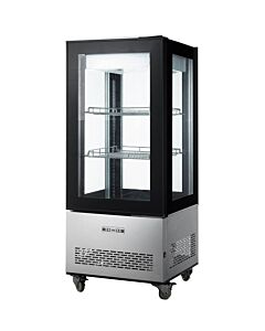 Zanduco 26" Refrigerated Display Case with 4-Sided Glass 59" Tall and 270L Capacity - 110V, 361W - CA