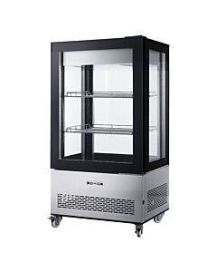 Zanduco 33" Refrigerated Display Case with 4-Sided Glass 59" Tall and 350L Capacity - 110V, 361W