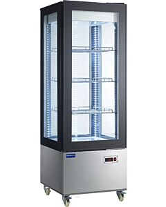Zanduco 26" Refrigerated Display Case with 4-Sided Glass 75" Tall and 400L Capacity - 110V, 361W - CA