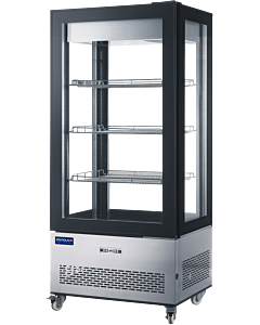 Zanduco 33" Refrigerated Display Case with 4-Sided Glass 75" Tall and 550L Capacity - 110V, 361W - CA