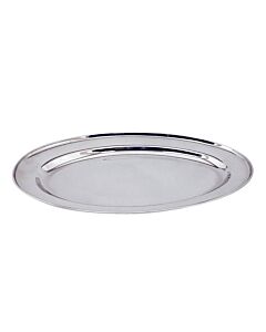 Omcan 19 5/8" x 13 1/2" Oval Stainless Steel Platter - USA
