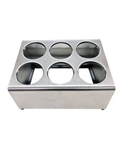 Omcan Six Hole / Two Tier Stainless Steel Flatware Cylinder Holder