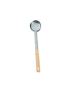 Omcan 3 oz. One-Piece Stainless Steel Solid Portion Control Spoon with Ivory Handle - USA