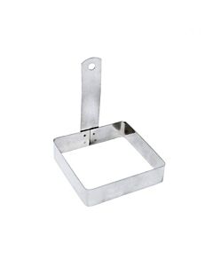 Omcan 4" Stainless Steel Square Egg Ring with Handle